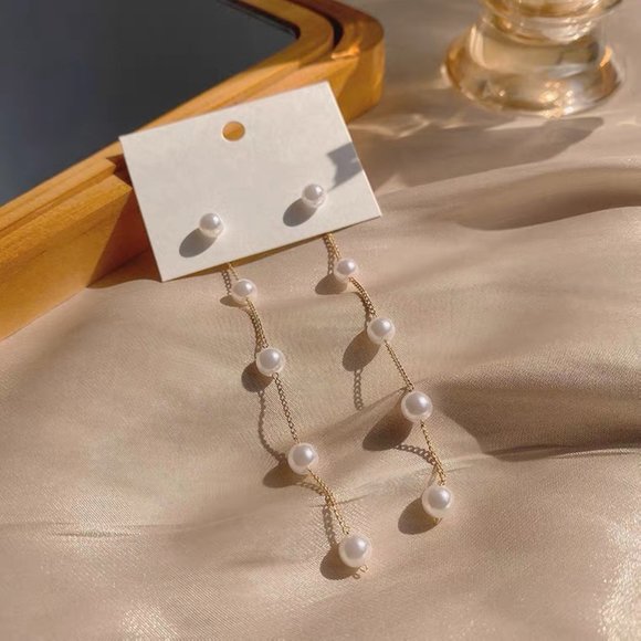 Pearl Drop Earrings - Picture 1 of 4